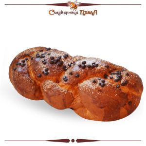 Козунак с портокалови корички и шоколадов дробс 