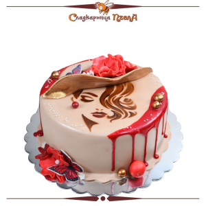 Торта 8 март ''Дама с шапка'