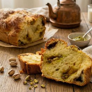 Козунак с  шам фъстък и какаов крем